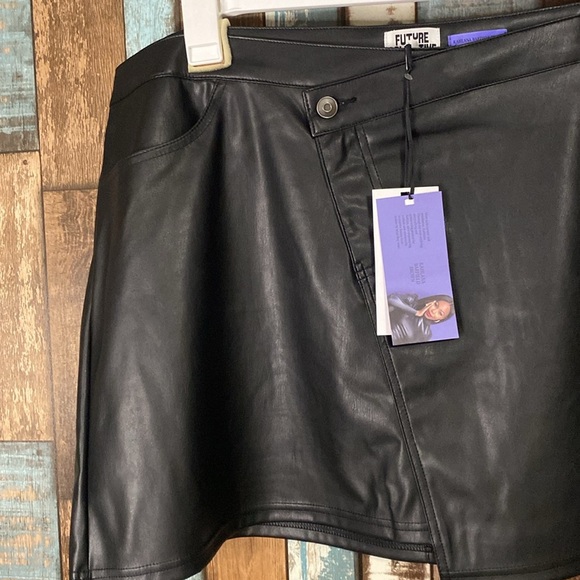 Future Collective black cross front button skirt - Picture 2 of 15